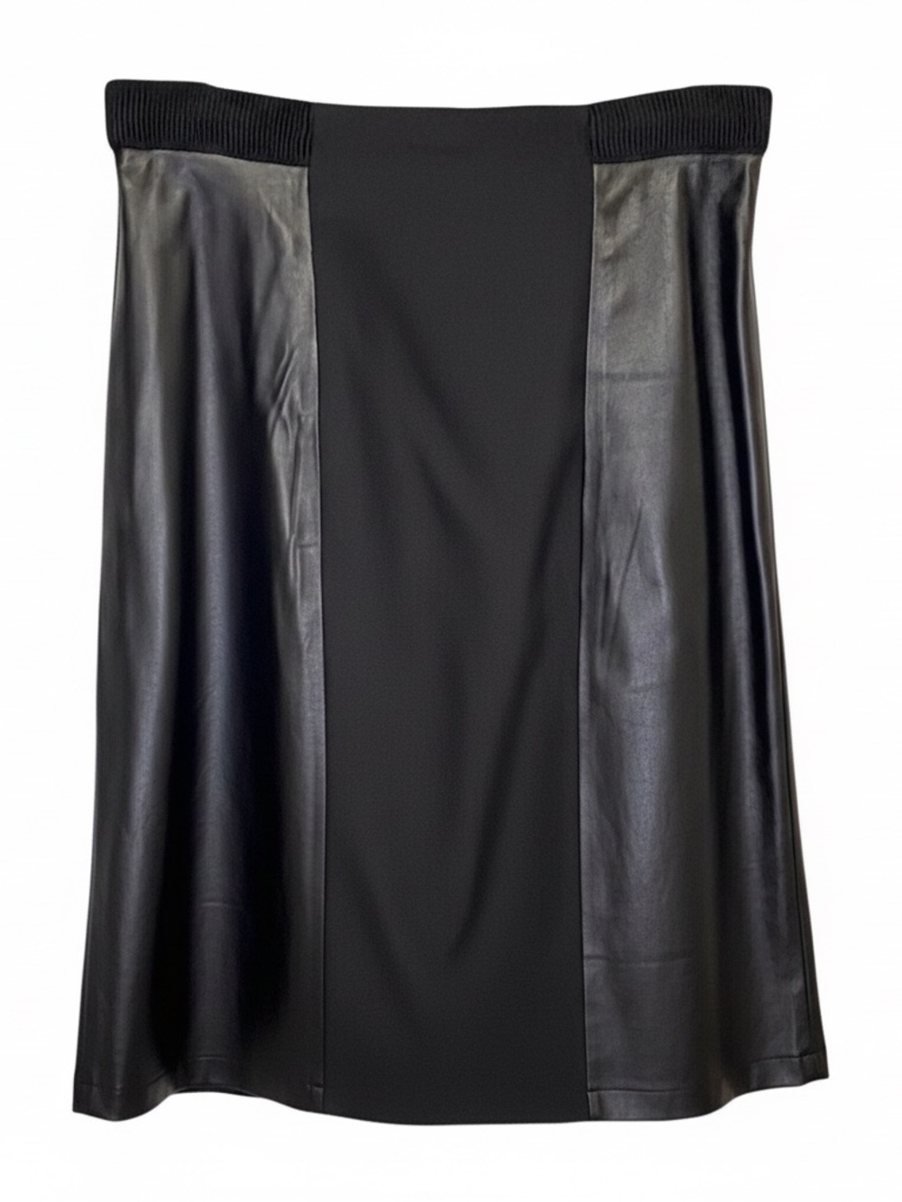 Tracy Reese Mixed Media Faux Leather Skirt | Panel Modern Minimalist | Size 8|